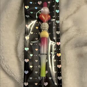 Colorful Heart Beaded Party Favor Pen